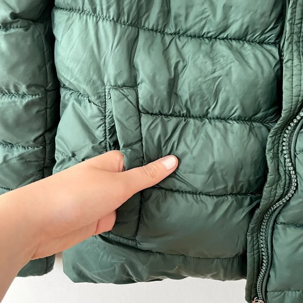 Madden NYC green puffed winter jacket coat hooded pockets nylon warm size large - Image 6