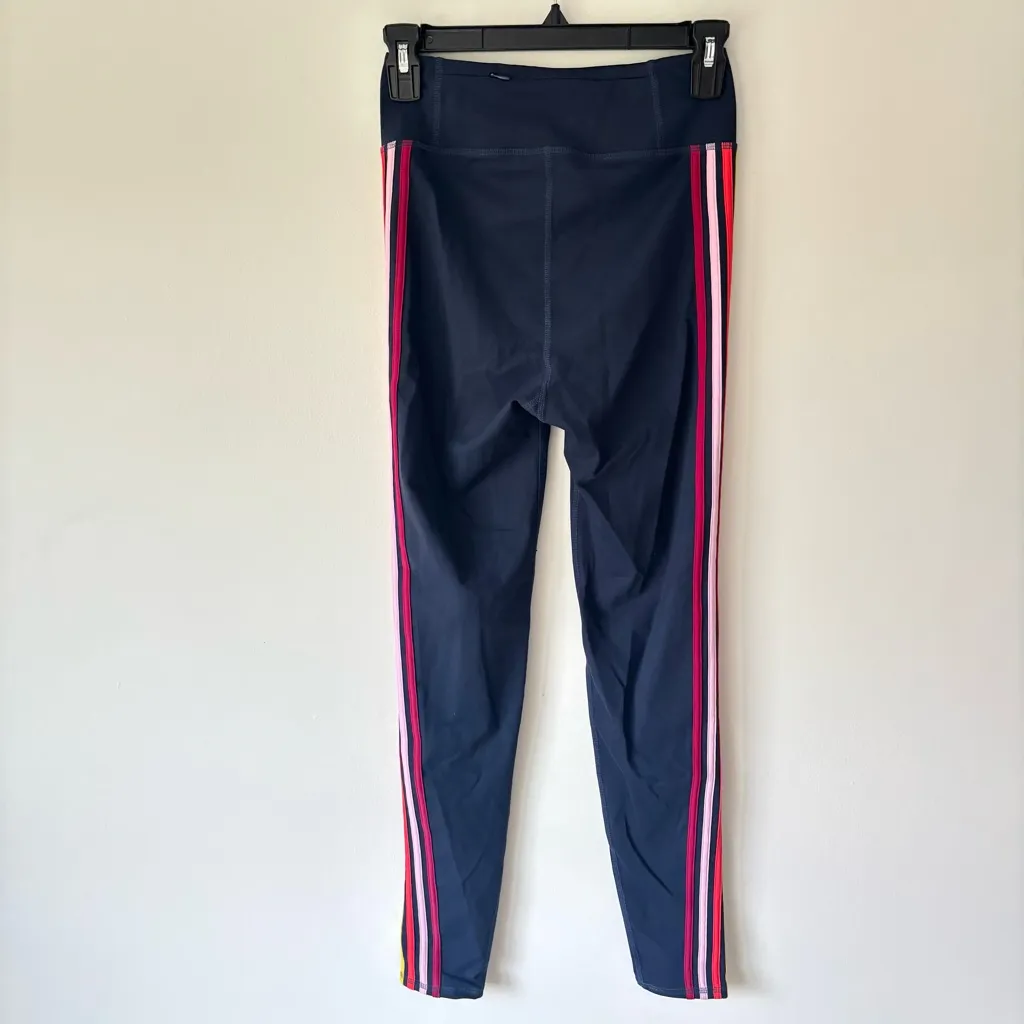 Boden Jessica Leggings Navy Blue Rainbow Striped Activewear Athleisure Workout - Image 7