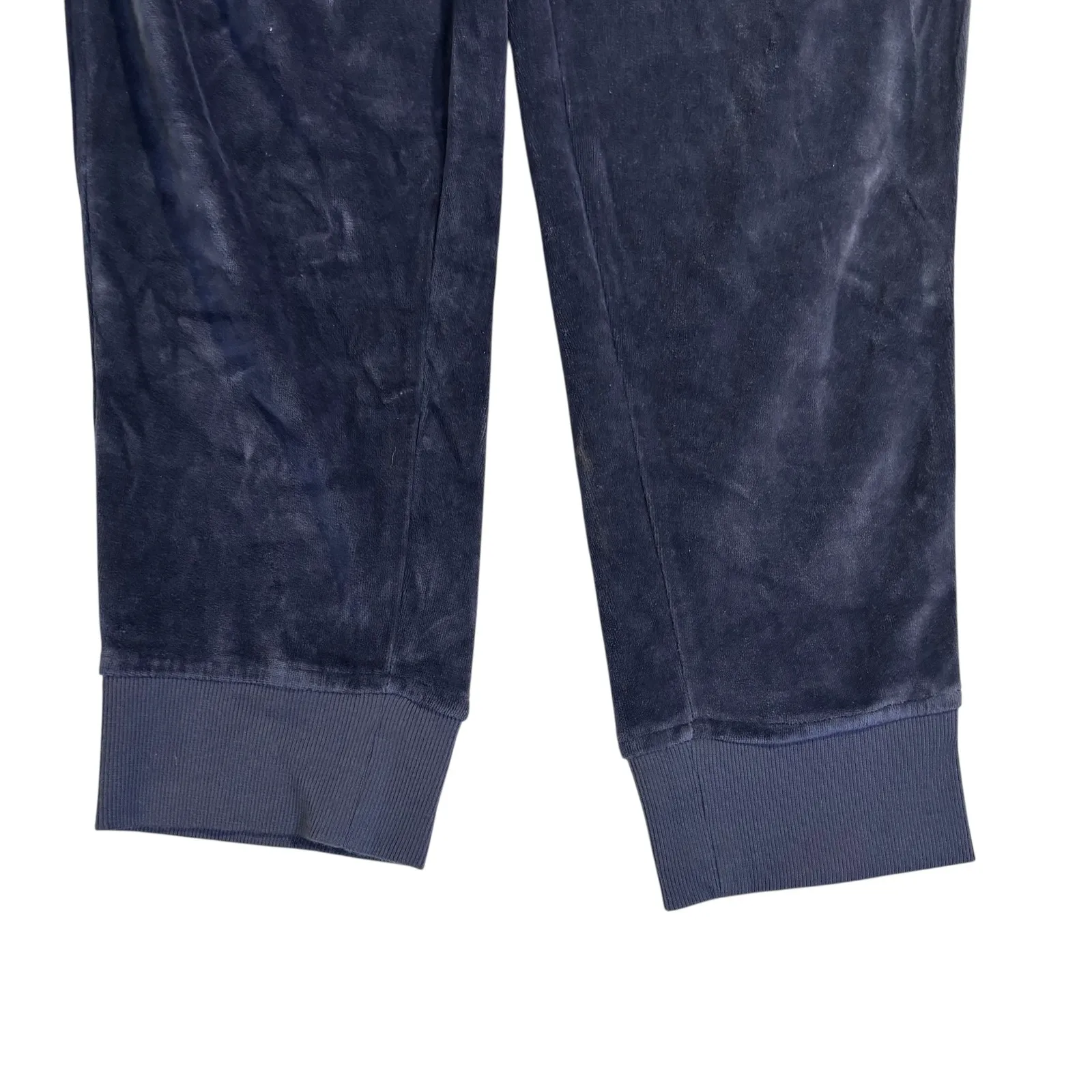 Calson Velour Crop Jogger Pants Ladies Large Navy Indigo Drawstring Lounge - Image 4