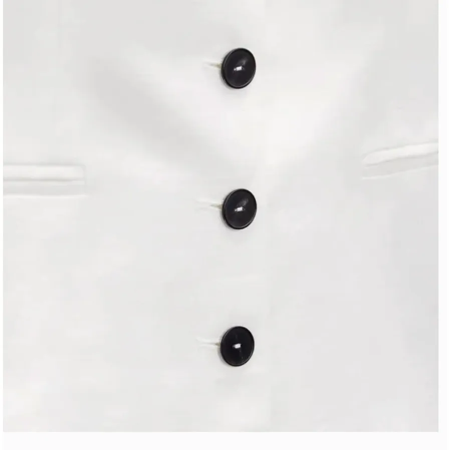 ZARA Tailored Linen Blend Vest & Pants Set – White | NWT | XS Top / Small Bottom - Image 5