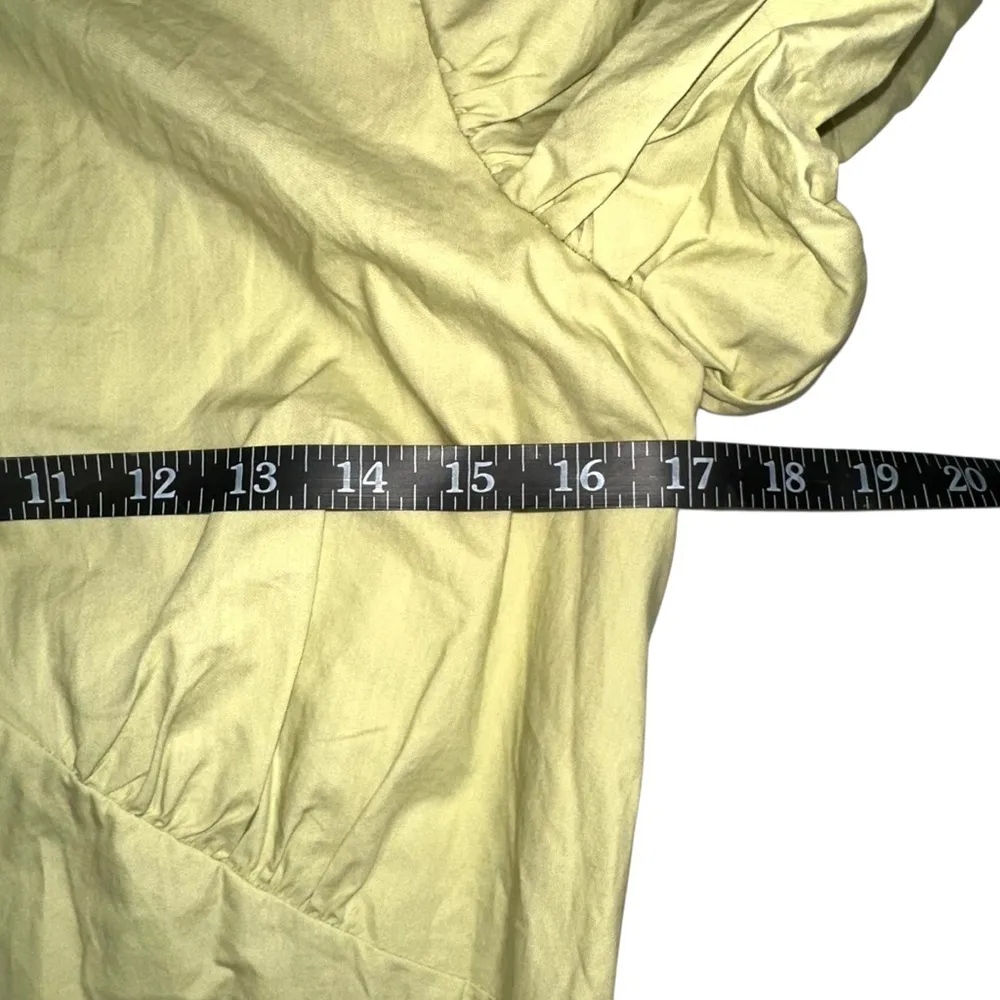 SIR. The label Mason Panelled Yellow Puff Sleeve Midi Dress Size M - Image 5