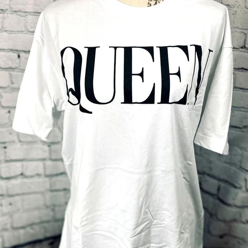 Queen White with Black Letters Tee Shirt - Image 3