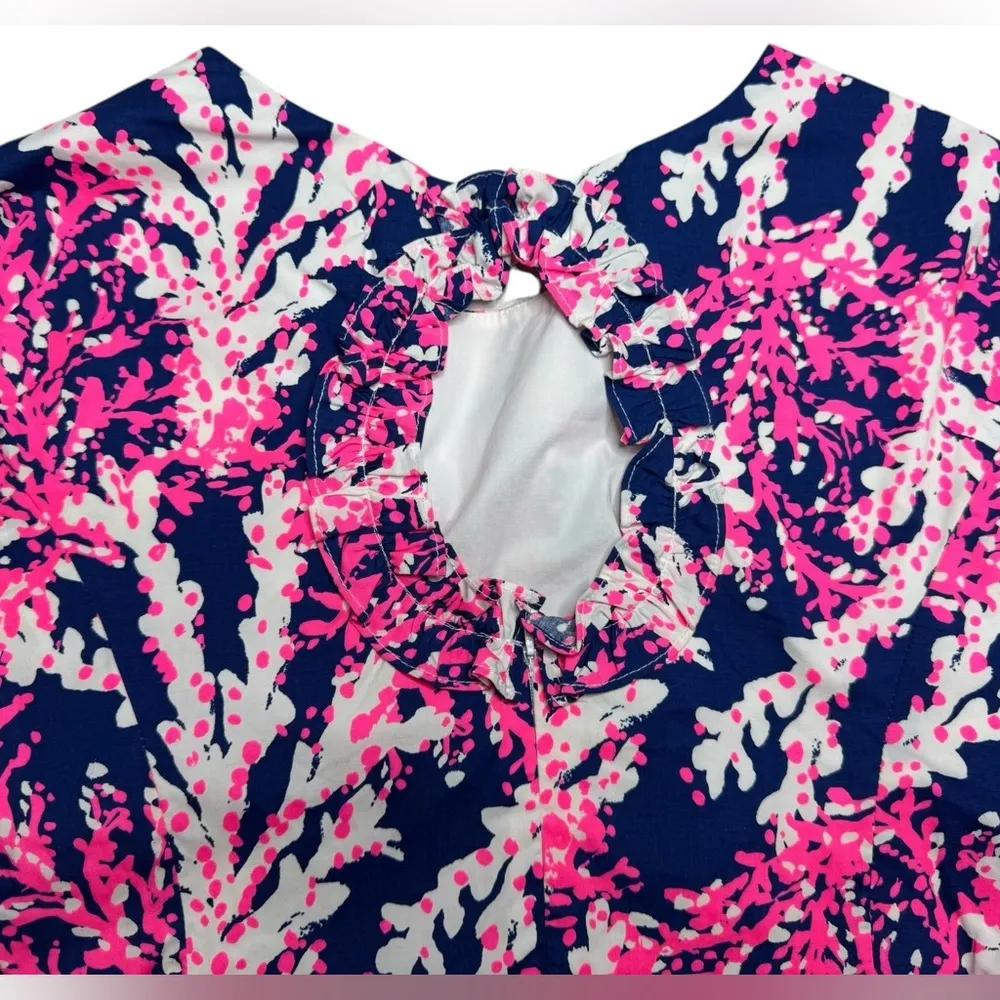 Lilly Pulitzer Fiesta Dress Nauti Navy Beyond the Sea Coral Print - Image 8
