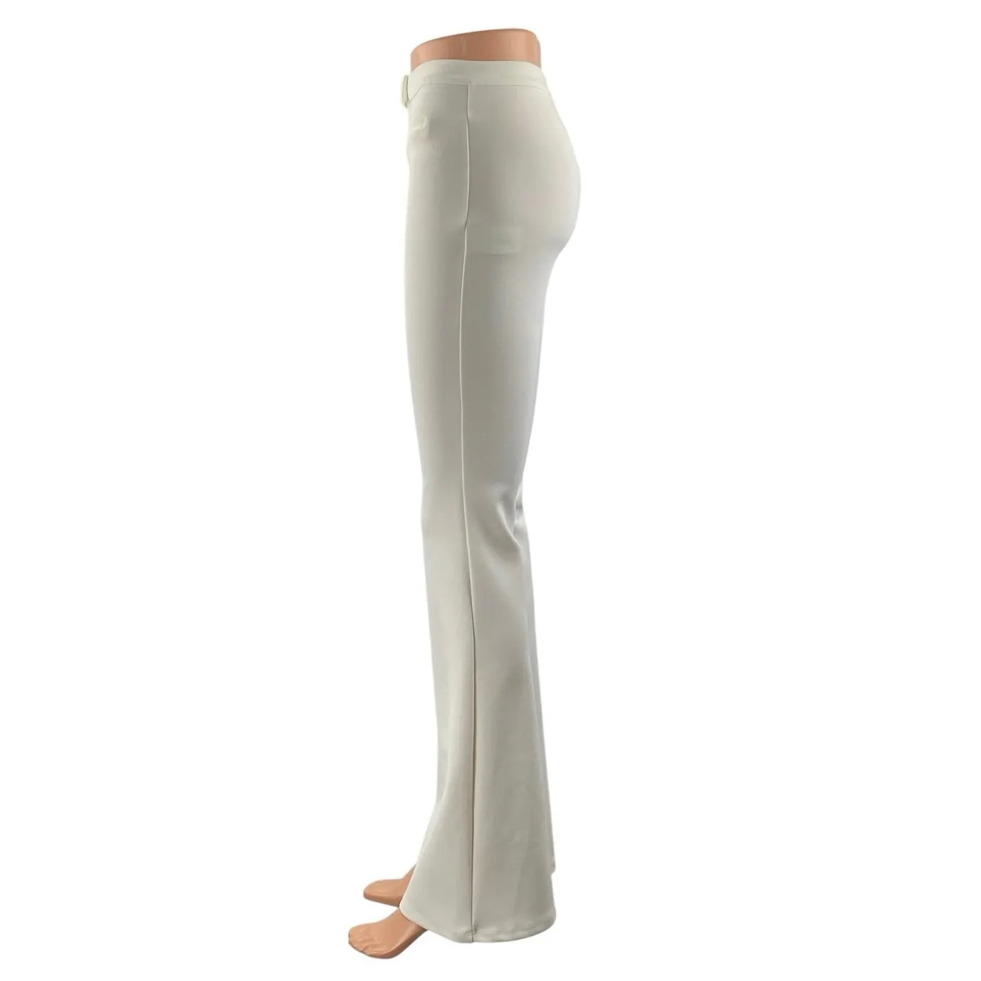 NEW Zara Women's White High Rise Flare Bootcut Bell Bottom Trousers Pants Size S - Image 2