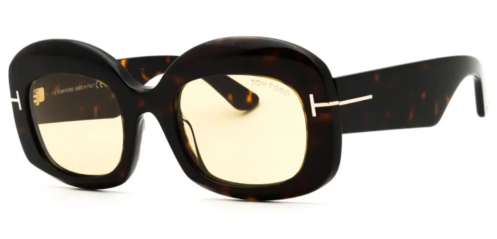 Tom Ford Sunglasses FT1219 52E Dark Havana/Brown - Image 1