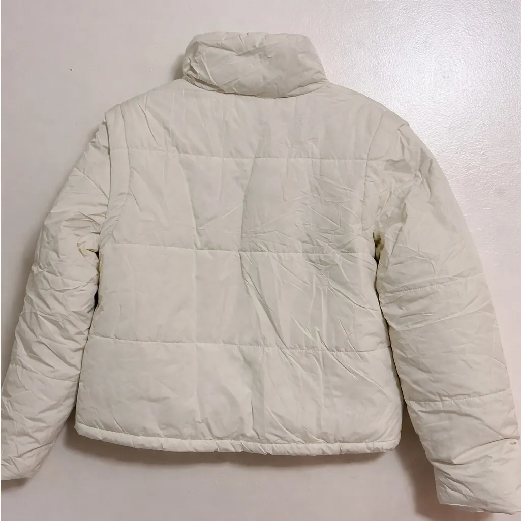 Cream Puffer Jacket — Women’s Small/Medium Fit, Lightweight Warm Zip Front - Image 2