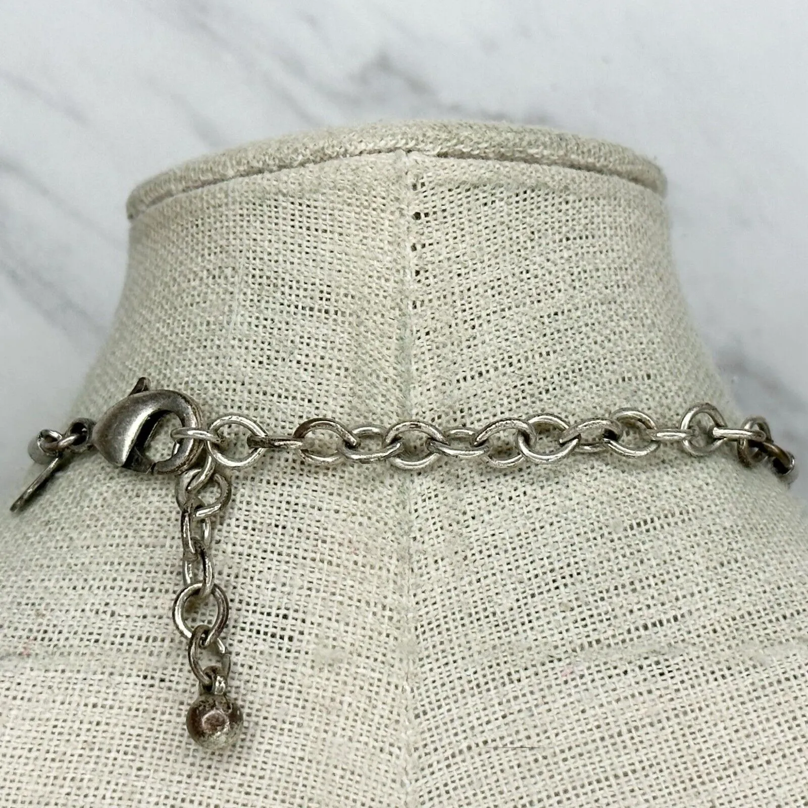 Chicos Silver Gold Tone Abstract Wire Bib Necklace Mixed Metal ✨ - Image 2