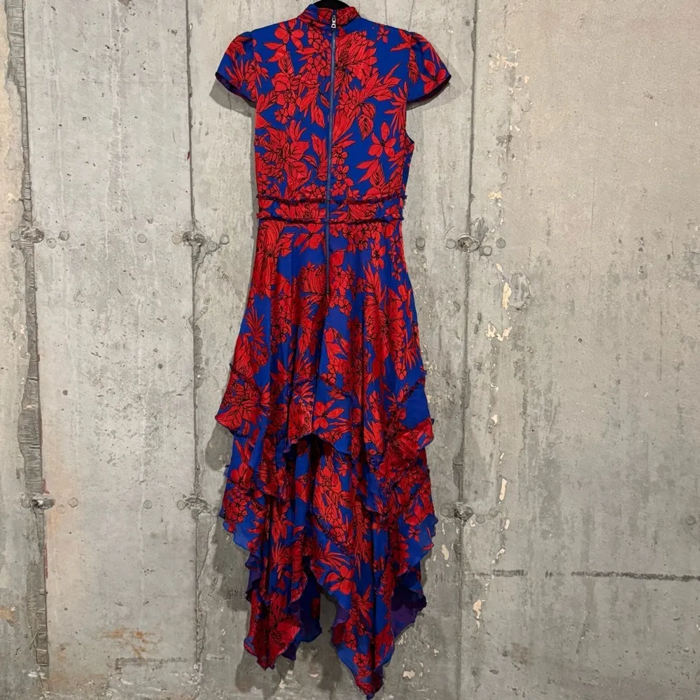 Alice + Olivia Floral Ilia Tiered Fit Flare Ruffle Maxi Dress Wedding *READ* - Image 2