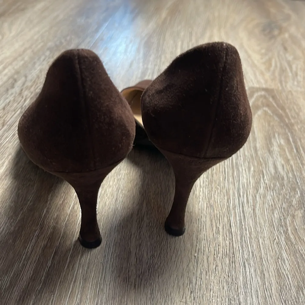 Manolo Blahnik D’Orsay Women's Brown Suede Heels Size 36.5 (US 6.5) - Image 9