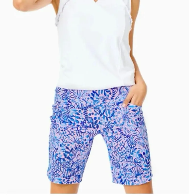 Lilly Pulitzer NEW UPF Luxletic Reid Short Calla Lilly Pink High‎ Tides Size 00 - Image 2