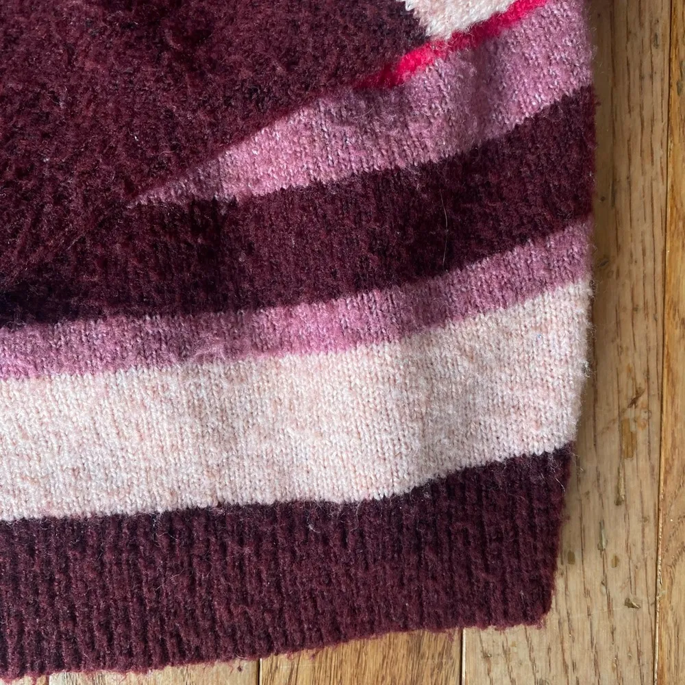 pink melon maroon striped sweater - Image 5