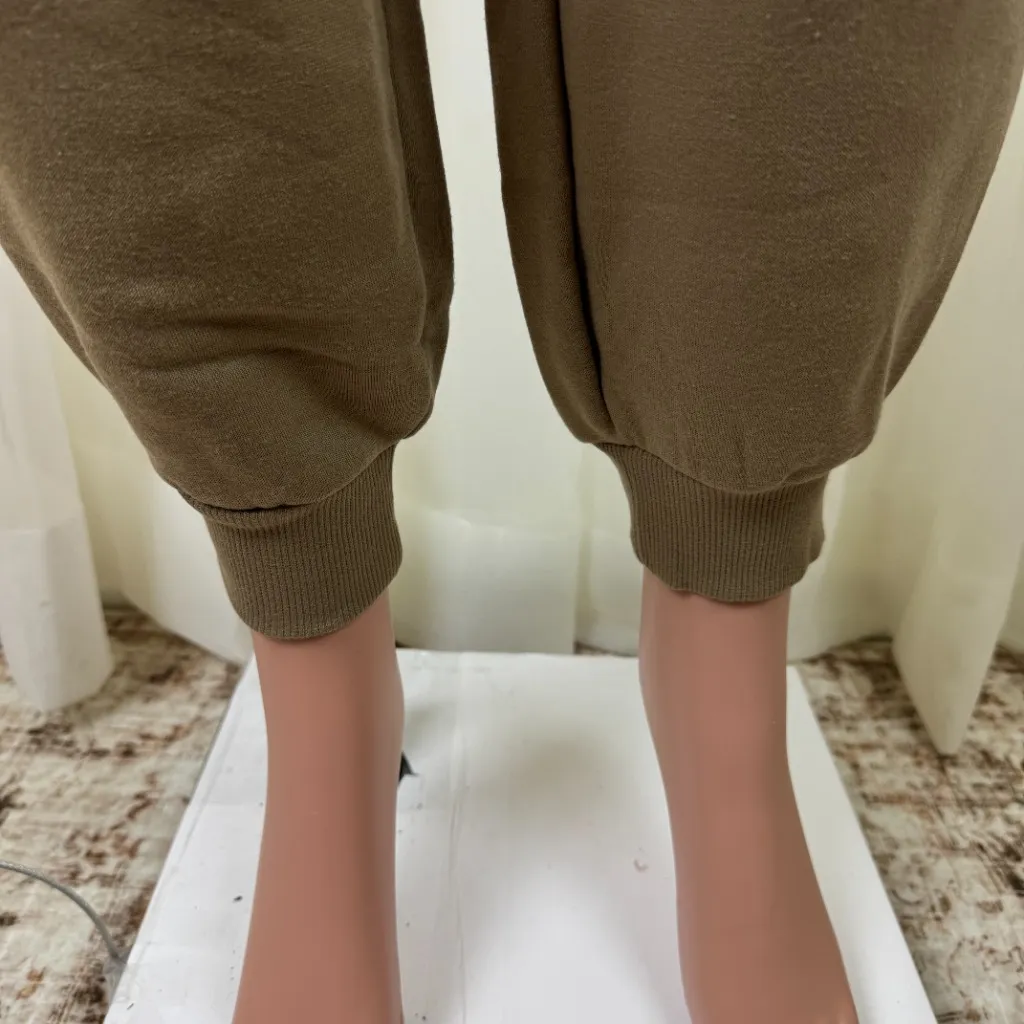 Zenana 2 Pcs Crop Sweatshirt Tracksuit Jogger Pants Set Outfit Active Loungewear XS Dusty Green - Image 8