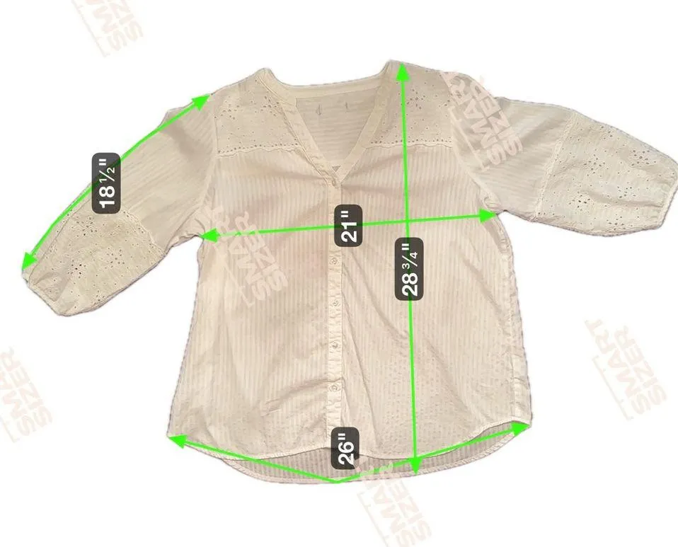 Likely a Large 100% Cotton White Blouse Brand Unknown Size undefined - Image 15