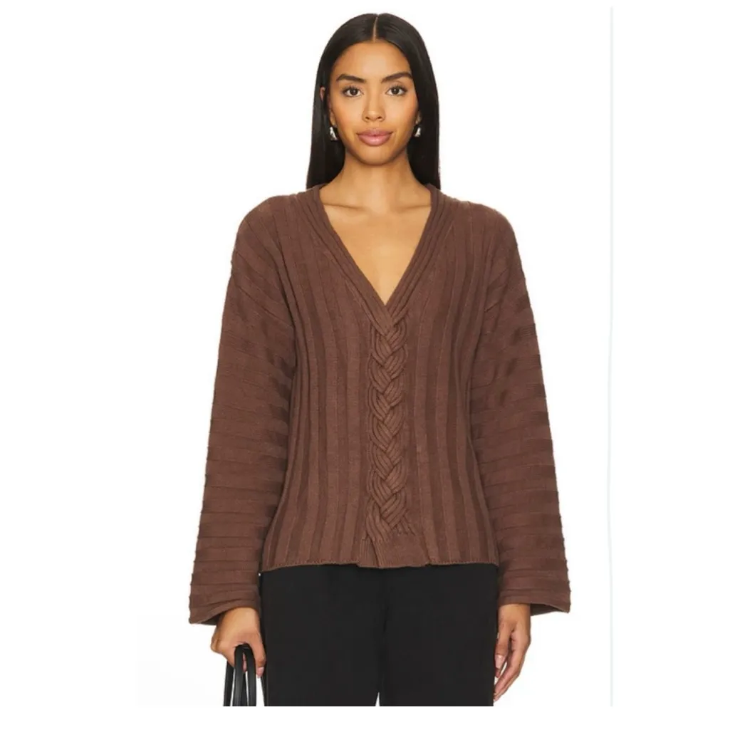 NWT Revolve x SOVERE Laced Sweater in Chocolate - Image 7