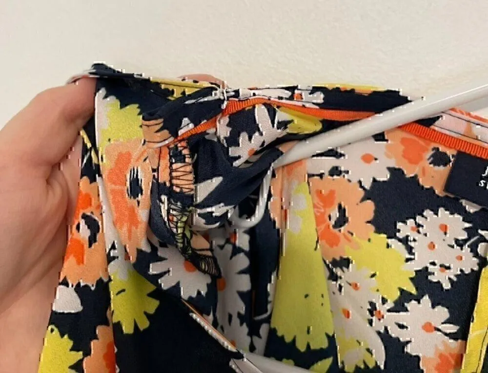 JONES NEW YORK Plus Size Tie Front V-Neck Blouse Navy Blue White Multi Floral 2X - Image 13