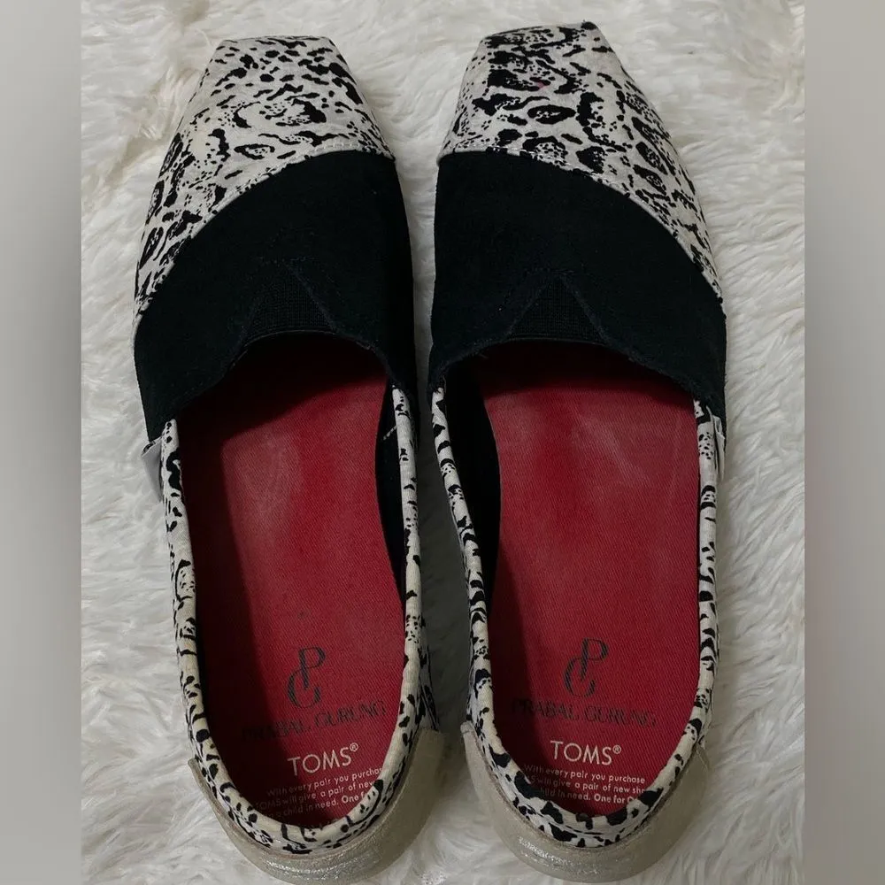 TOMS x Prabal Gurung Collab Shoes Canvas Suede Snow Leopard Slip-On Size 9.5 - Image 10