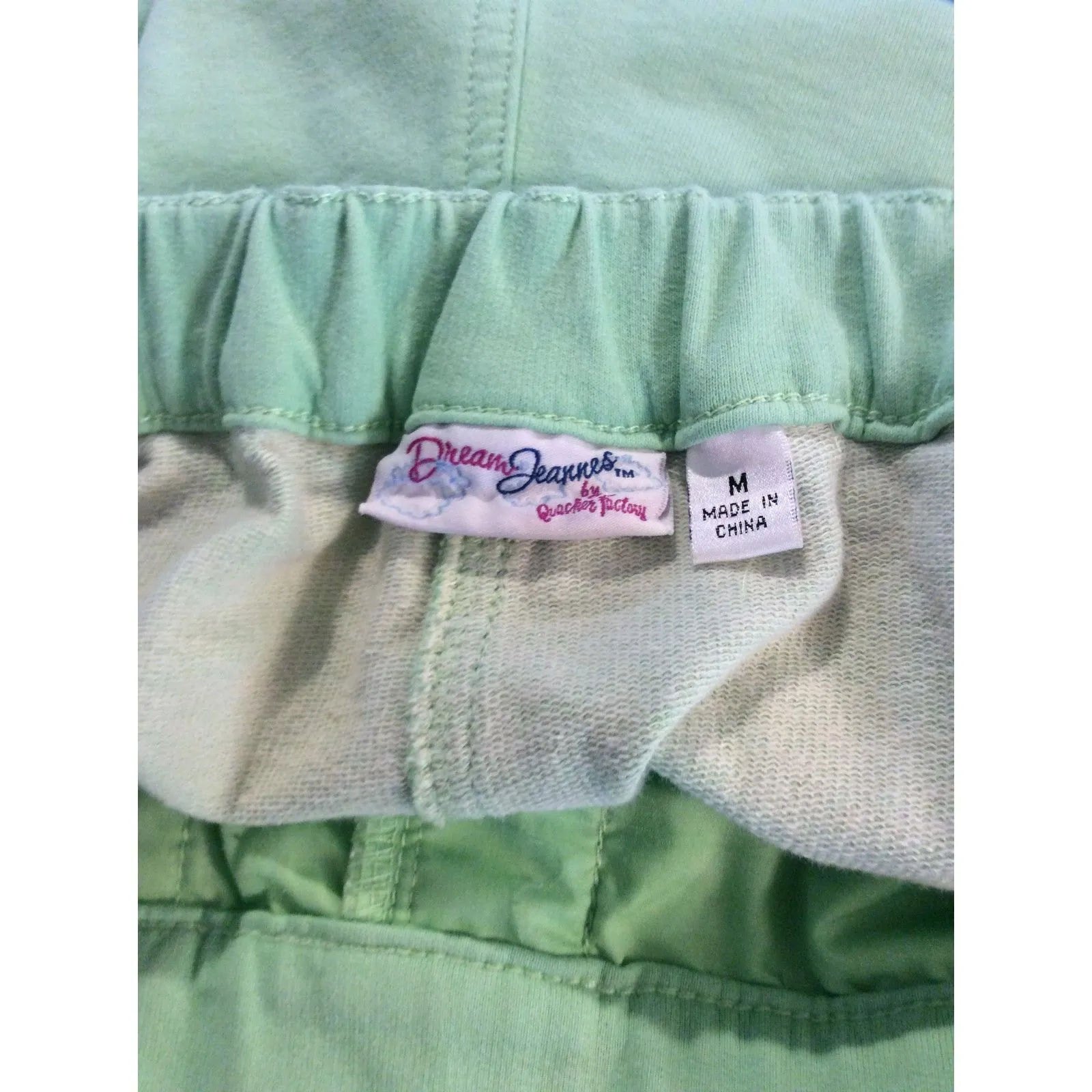 Dream Jeannes Quacker Factory Light Green Pull up Pants Rhinestone Side Zips M Size M - Image 7
