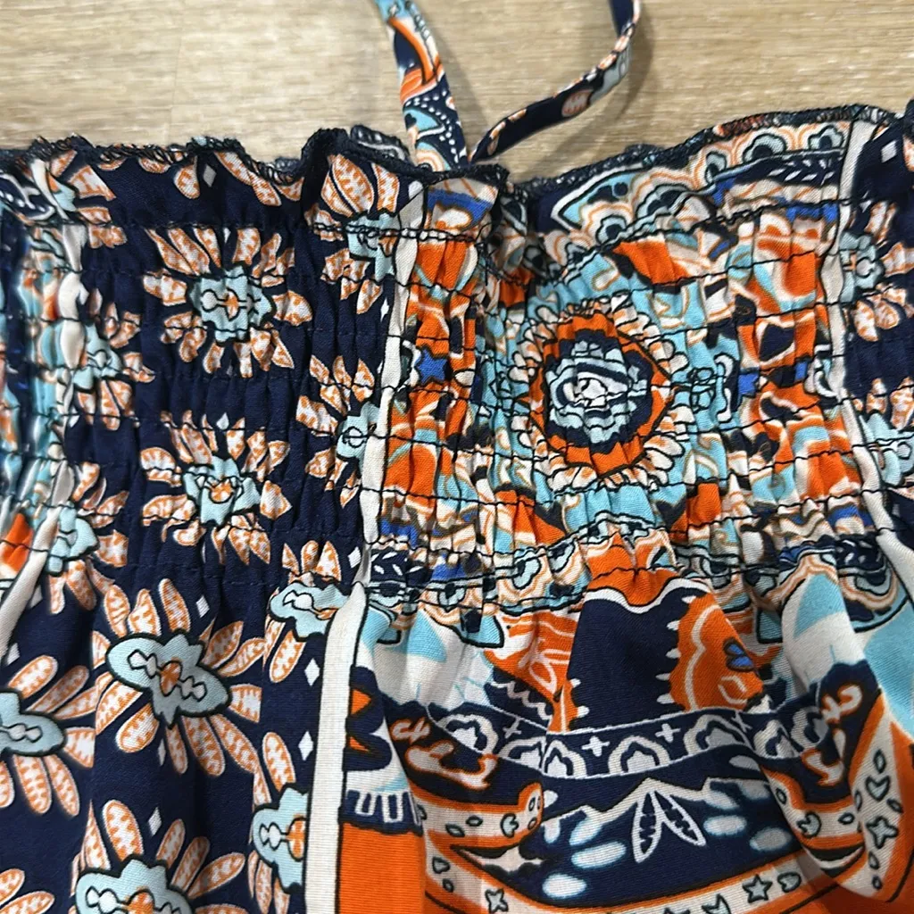 Bohemian Print Halter tank top Orange Size L - Image 2