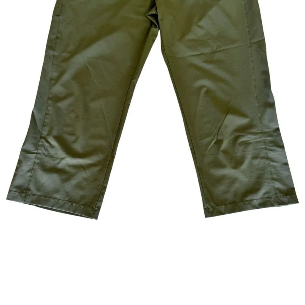 Patagonia Wide Leg Army Green Outdoor Hiking Side Pockets Capri Pants 10 #2404 - Image 3
