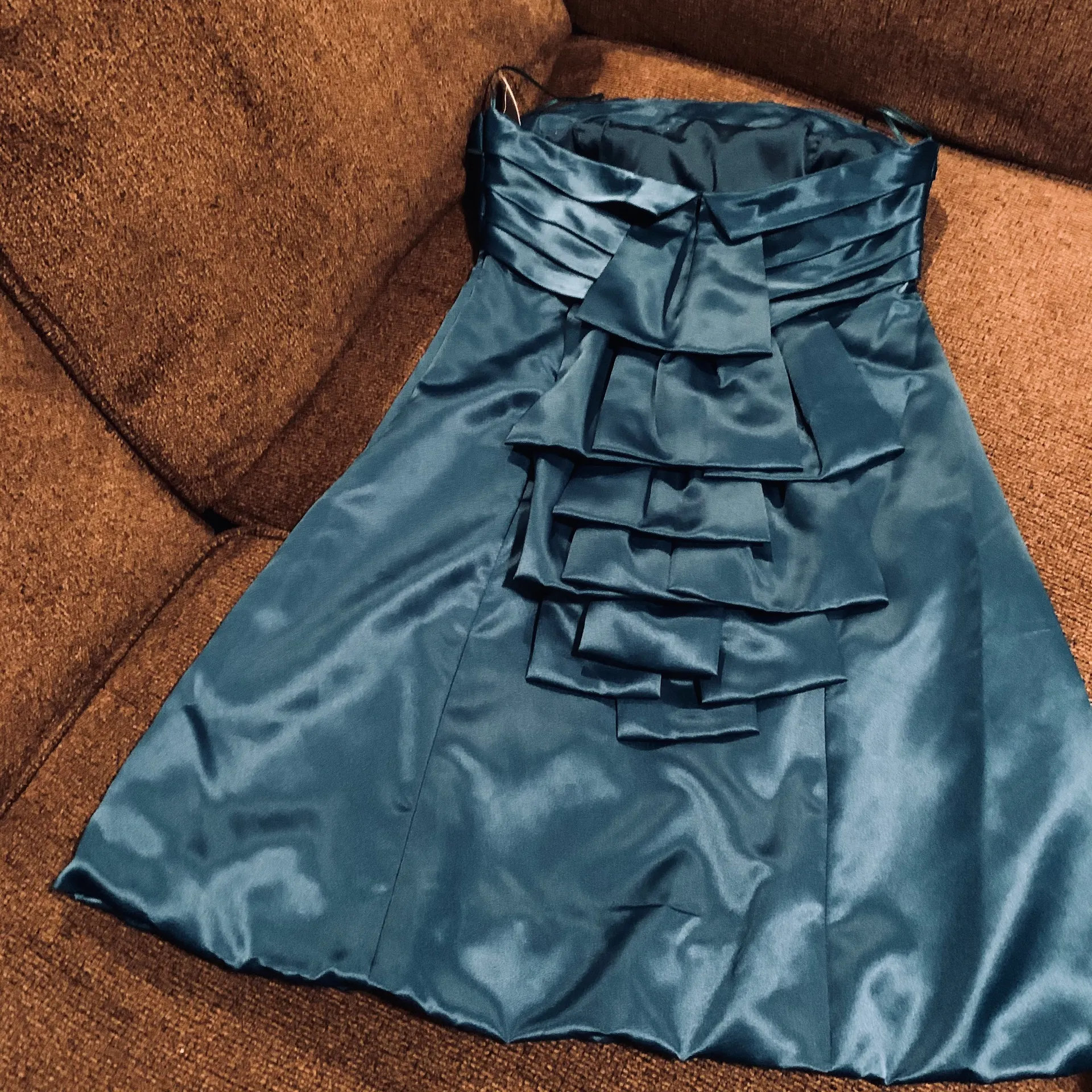 Pleated Strapless Dress - Image 7