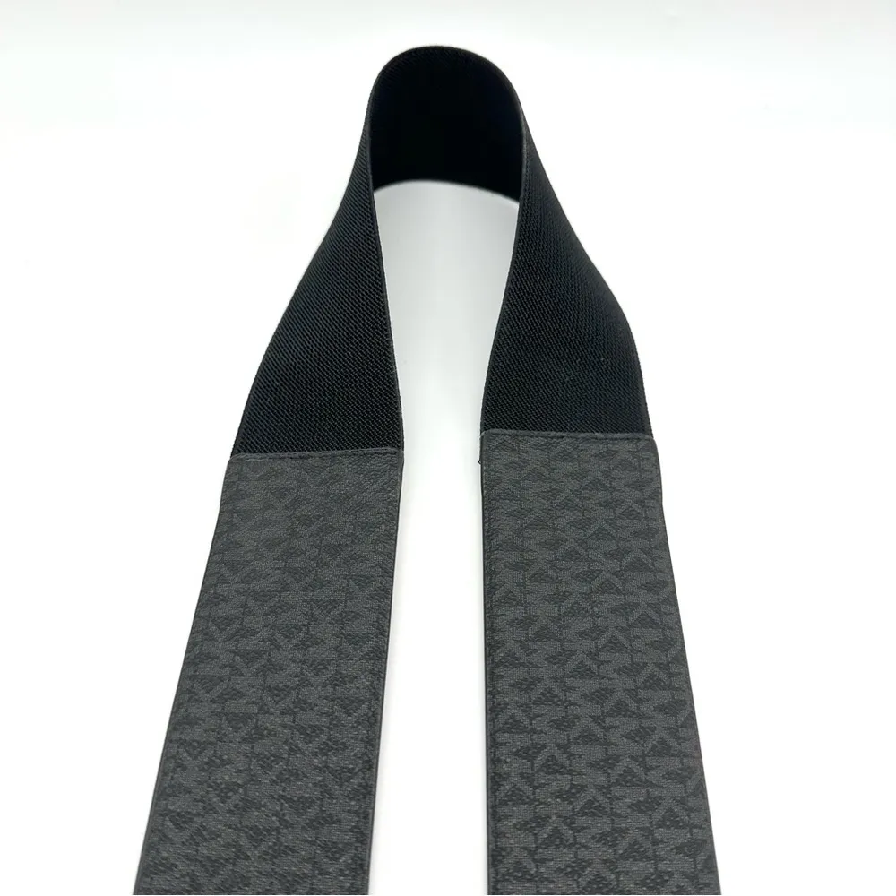 Michael Michael Kors Accessories Elastic Mk Logo Buckle Black Stretchable Belt - Image 8