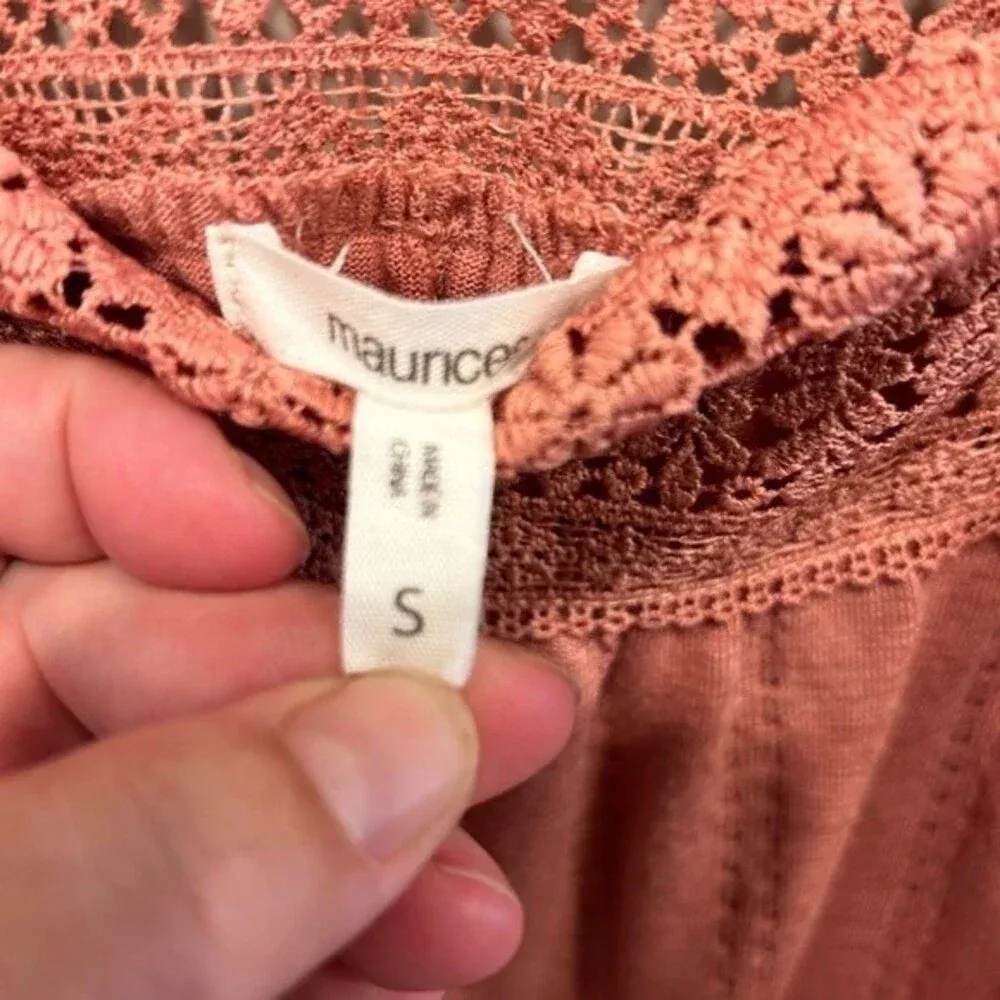 Women’s Maurice’s Mauve Pink Lace Sleeve Square Neck Blouse Small NWT‎ - Image 2