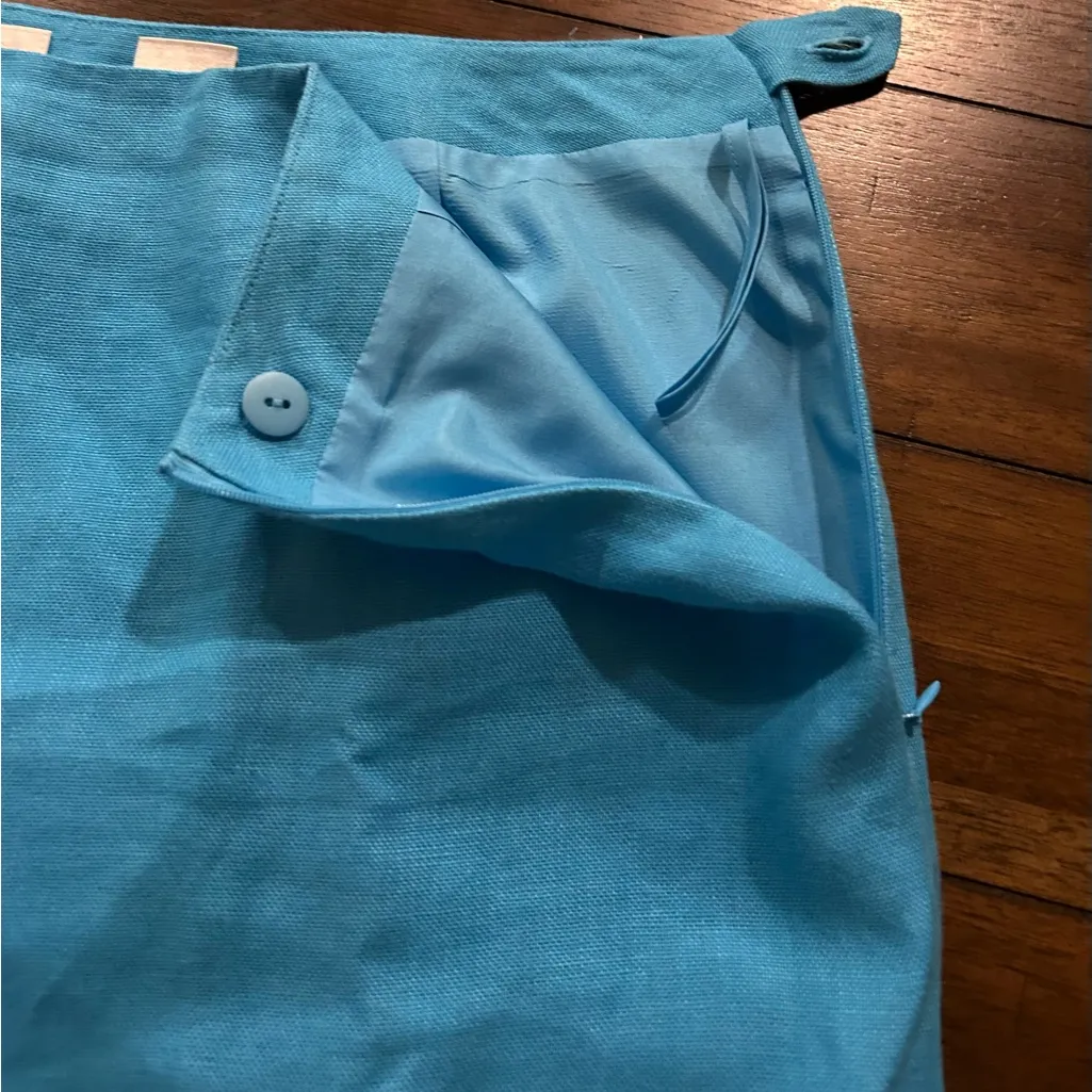 Talbots Irish Linen Turquoise Lined Pantsuit Size 16 - Image 10