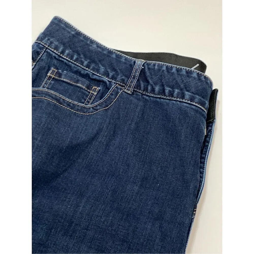 Lane Bryant Womens High Rise Tighter Tummy Tech Straight Jeans Dark Wash Size 24 - Image 4