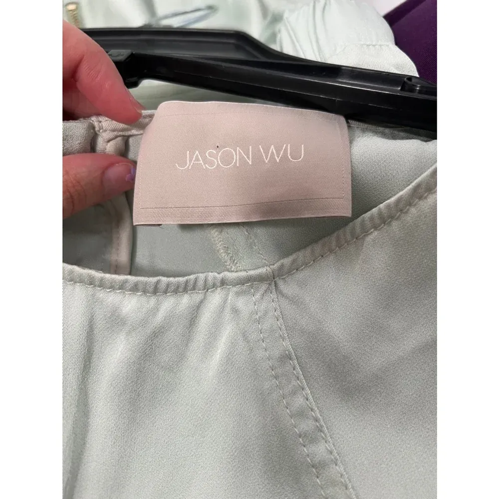 Jason Wu Mint Green Silk Sheath Dress‎ Size 4 with Cargo Pockets - Image 6