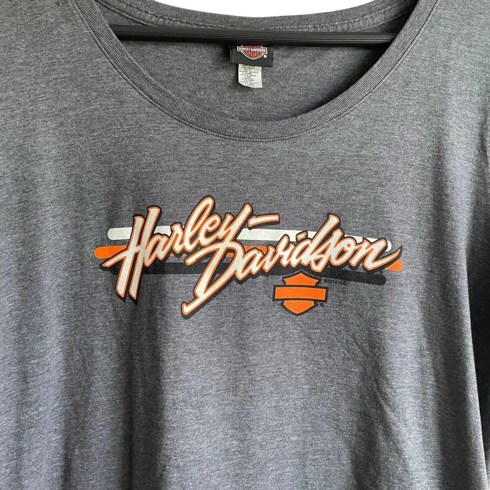 Harley Davidson Harley‎ Davidson Women Top XL Gray Eureka Springs Logo Print Motorcycle Biker - Image 8