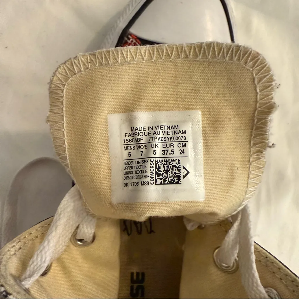 EUC Converse Chuck Taylor All Star Hi Vision Red Black Sneakers 158548F Size 7 - Image 2