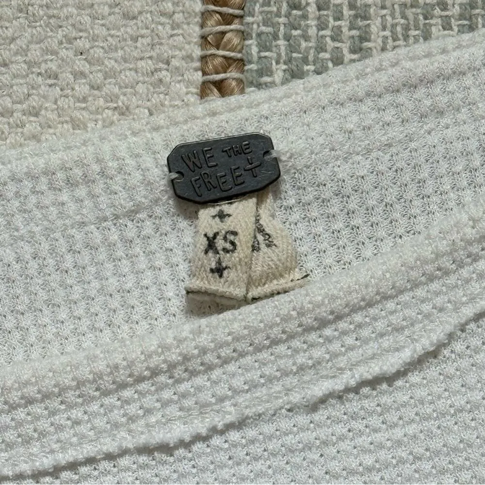 We The Free Blossom White Long Printed Balloon Sleeves Boho Oversized Top XS - Image 9