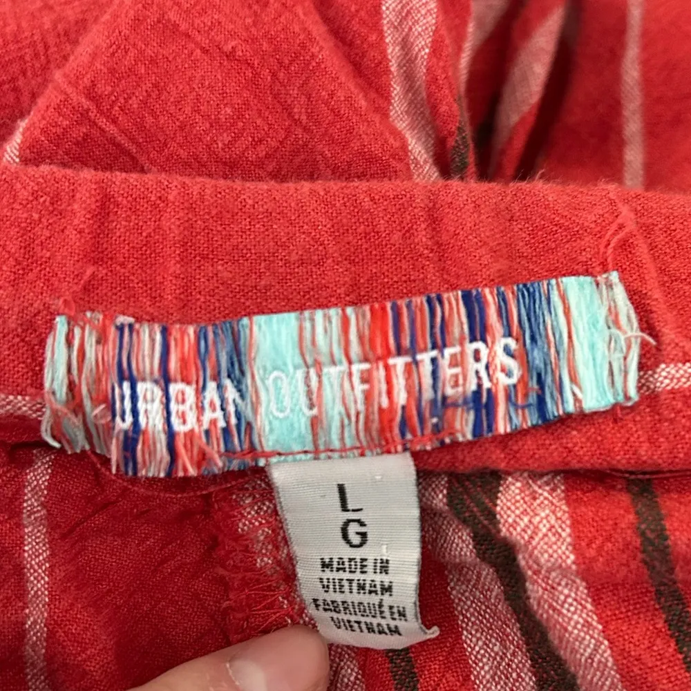 Urban Outfitters Eden Linen Blend Striped Pants Sz L - Image 8