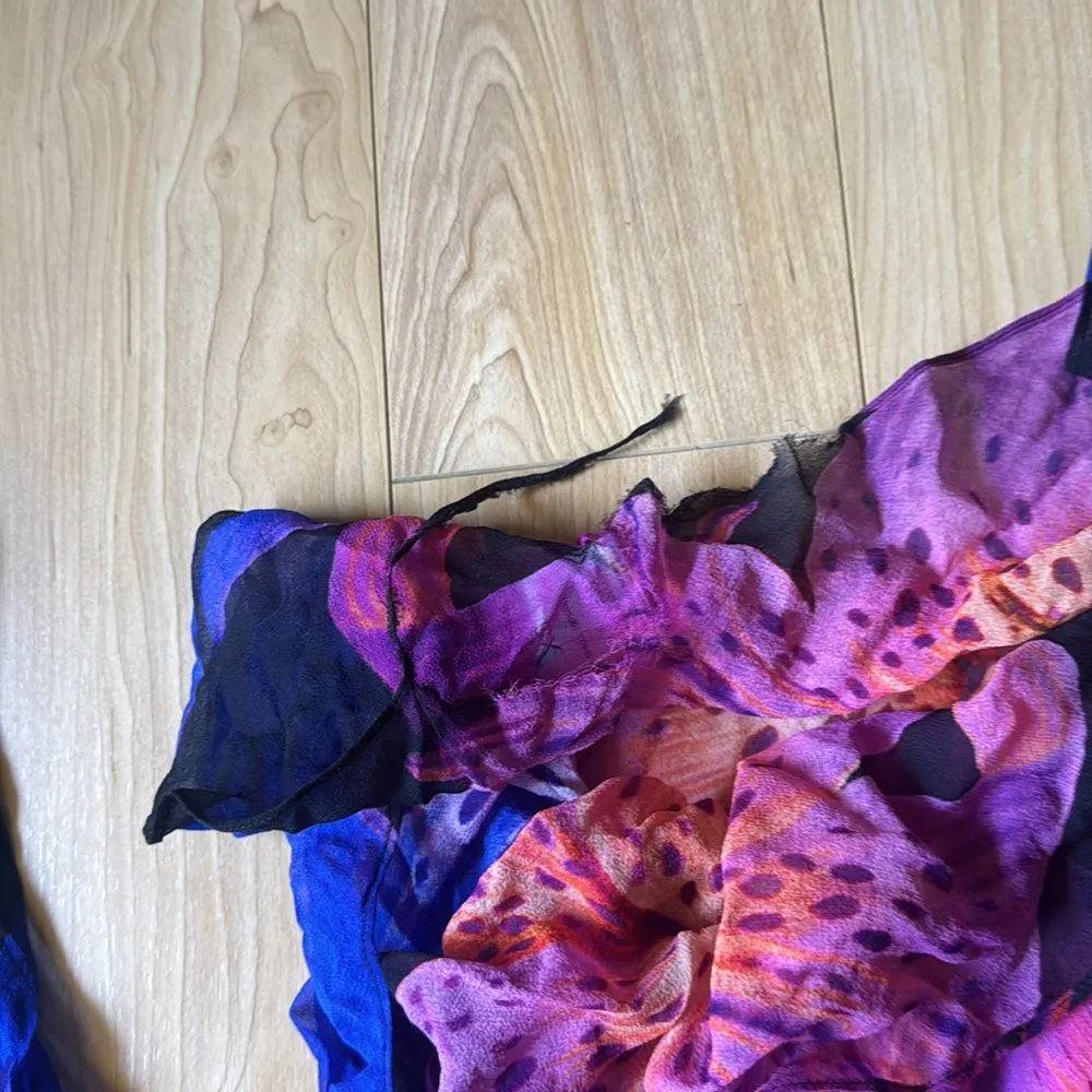 Retrofete sheer tropical floral maxi dress Blue Size XS - Image 8