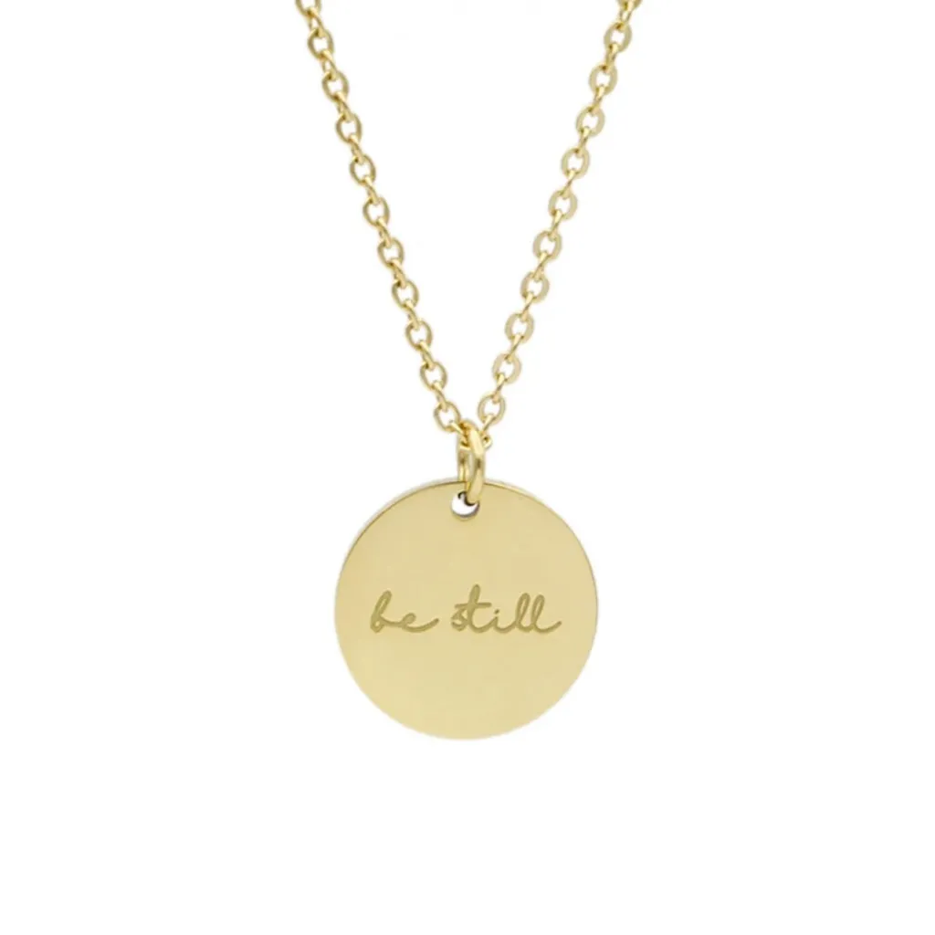 “Be Still” Faith Necklace Gold - Image 3