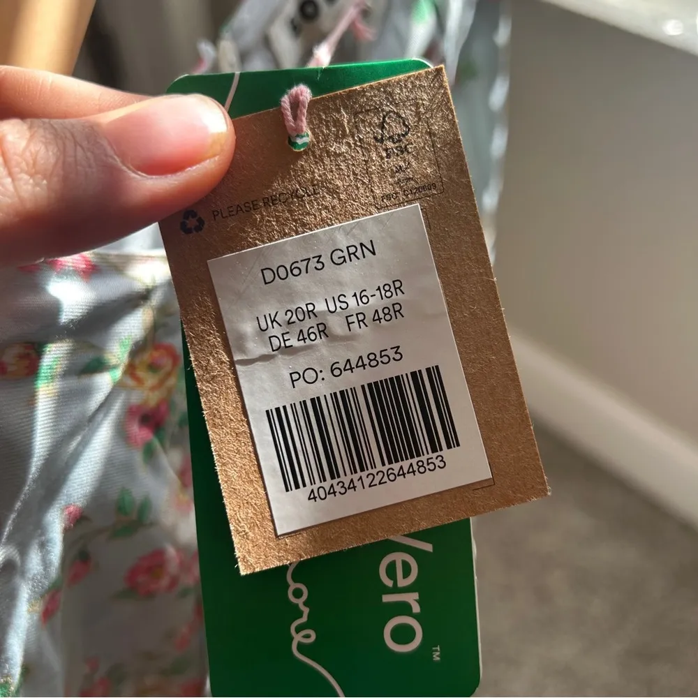 NWT Boden Floral Sleeveless Midi Dress Fit N Flare Pastel Spring Casual Formal Blue Size 16 - Image 11