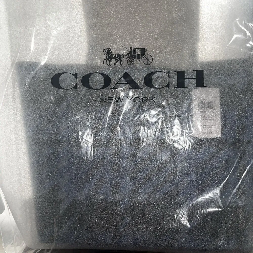 Coach NWT  CM160 Graphic Blue Multi Plaid City Tote Bag - Image 13