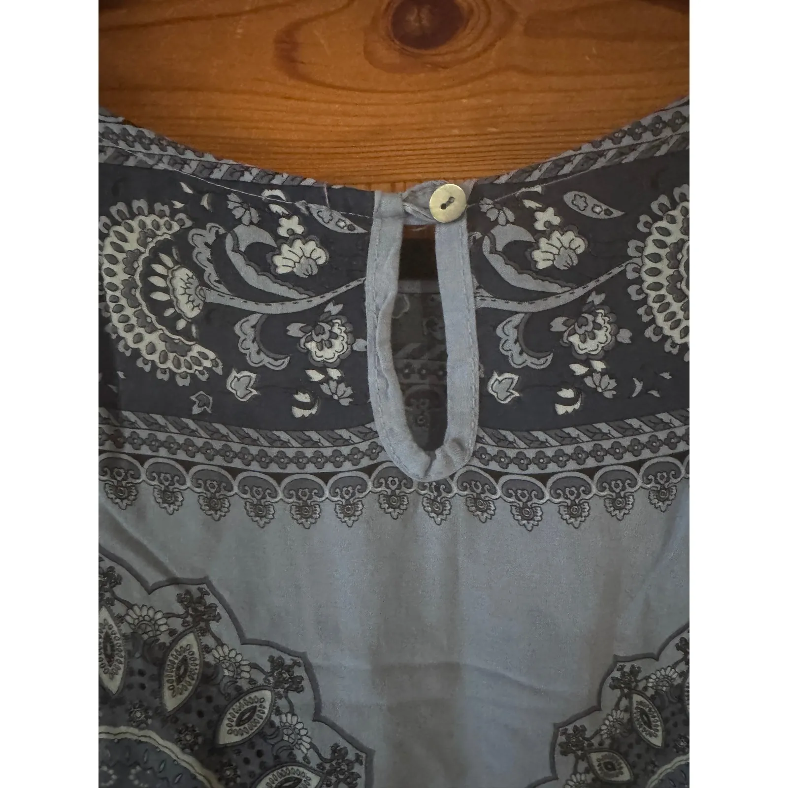 Piazza Italia Woman Made in Italy Blue Floral Paisley Print Top Blouse XL - Image 6