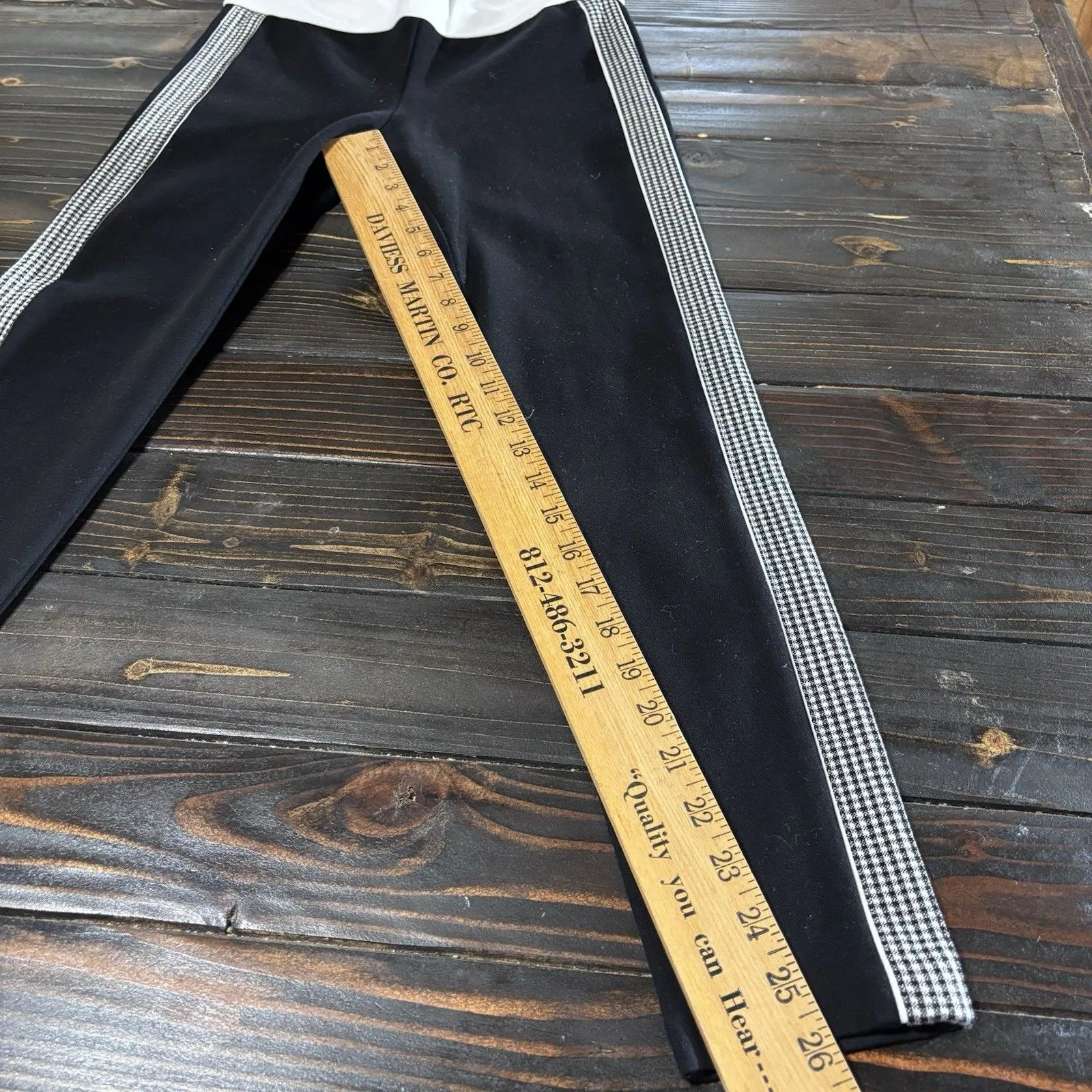 Zara Trafaluc Collection Legging Women's Black Side White Stripe Ponte Size M - Image 14