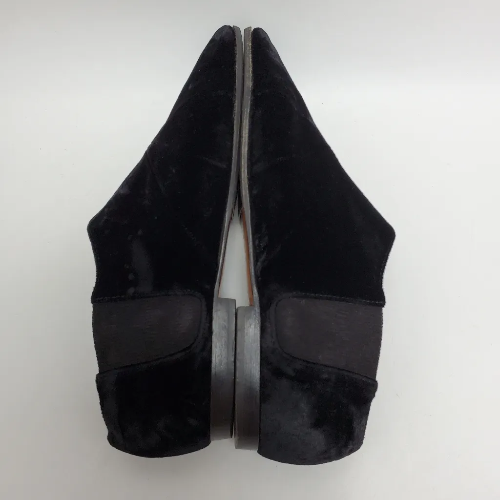 Sergio Rossi Lentini Chelsea Almond Toe Velvet Slip On Flat Shoes Size 37 Black - Image 9