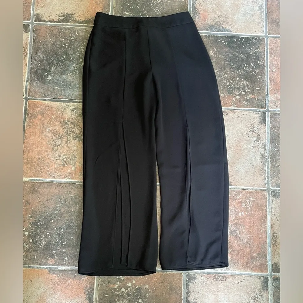 Marina Front Split Evening Trousers Wide Leg Pants Size M Black Size M - Image 2