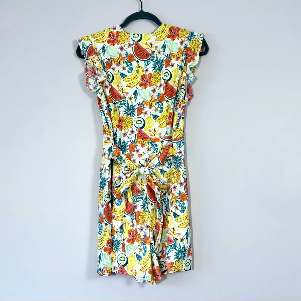 Marine Layer Camila Floral Romper in White Fruit Print Medium - Image 7