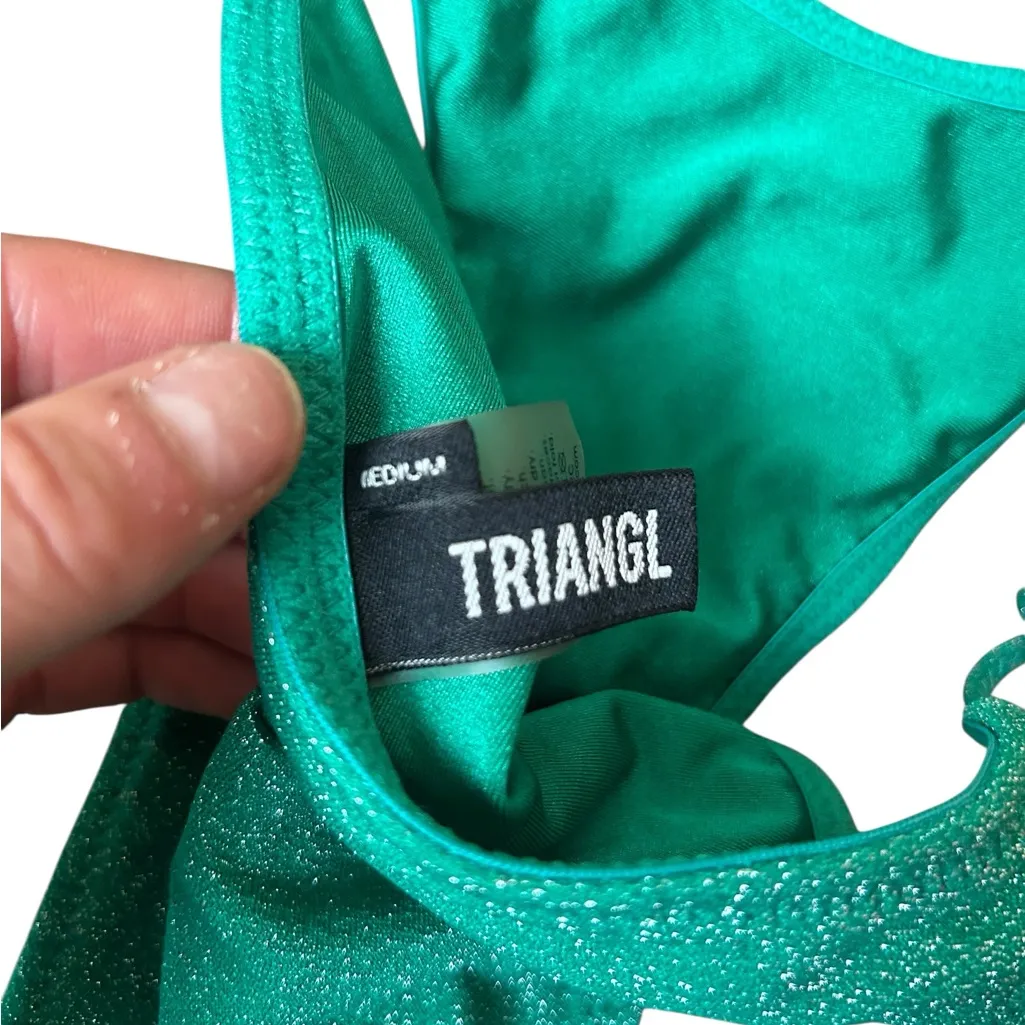 Triangl Swimwear Emerald Green Bikini Bottom Size Medium - Image 5