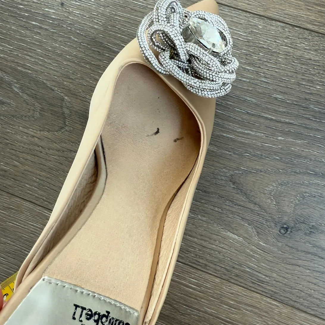 Jeffrey Campbell x REVOLVE Viviana Mules Satin Creme‎ Rhinestones 7 Kitten Heel - Image 7