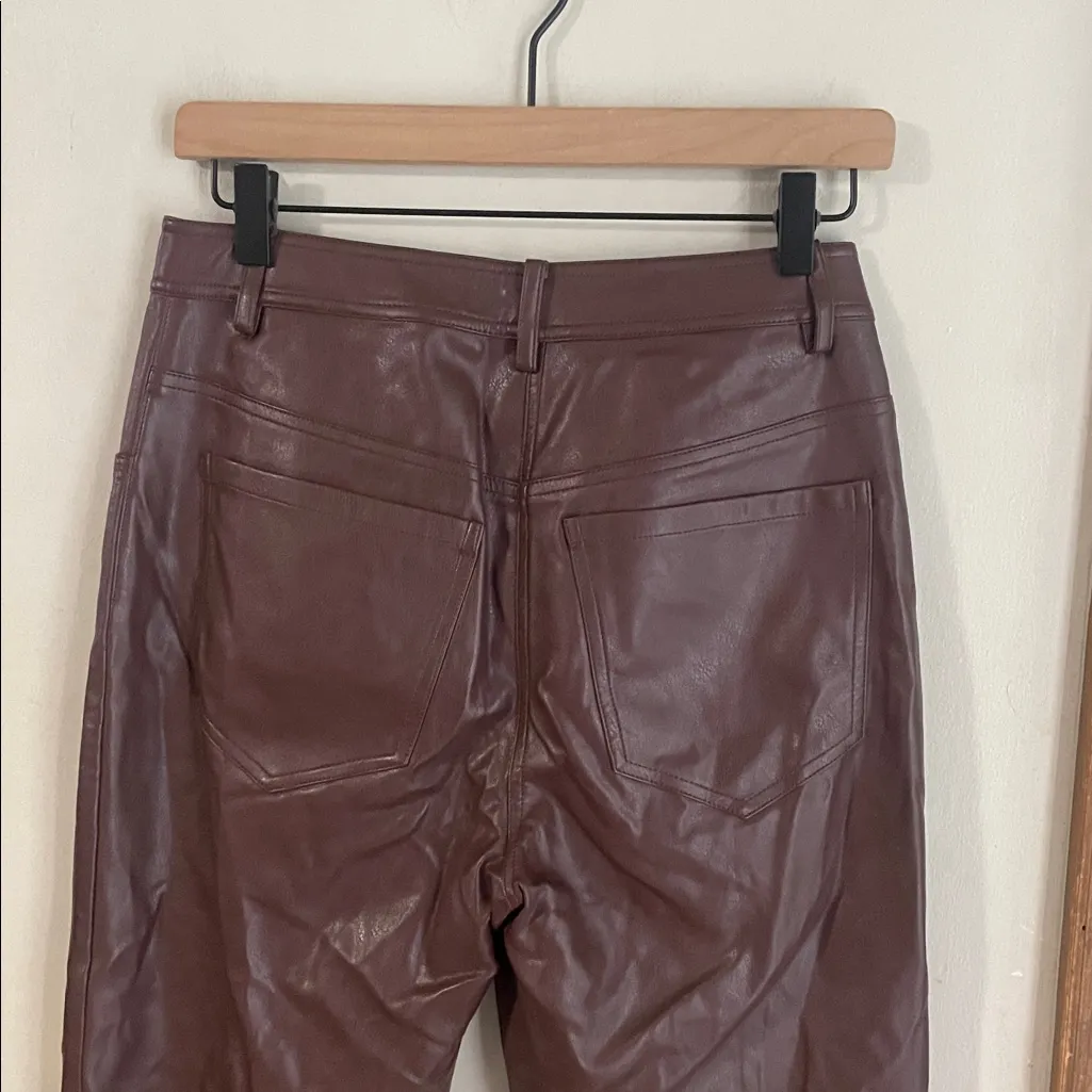 Miaou Chocolate Brown Junior Vegan Leather Pants Size M - Image 10