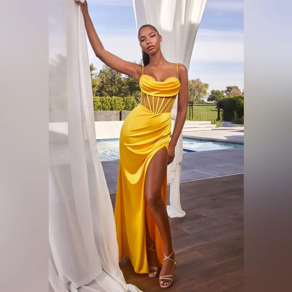 Ladivine by Cinderella Divine Fitted Embellished Corset Gown Fuchsia Pink 4 prom - Image 2