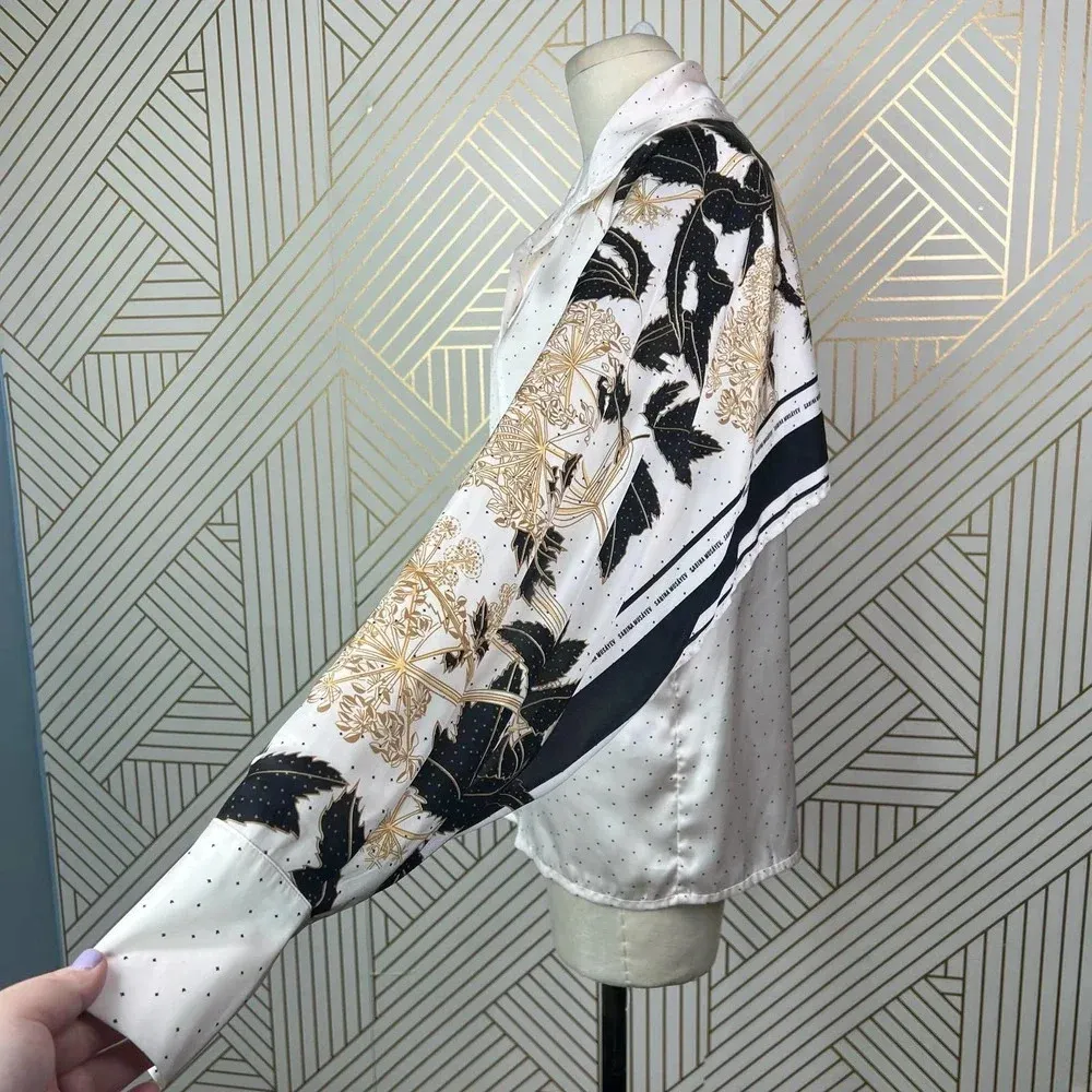 Sabina Musayev Arian Cape Top Cream‎ Polka Dot Black Size US XS - Image 10