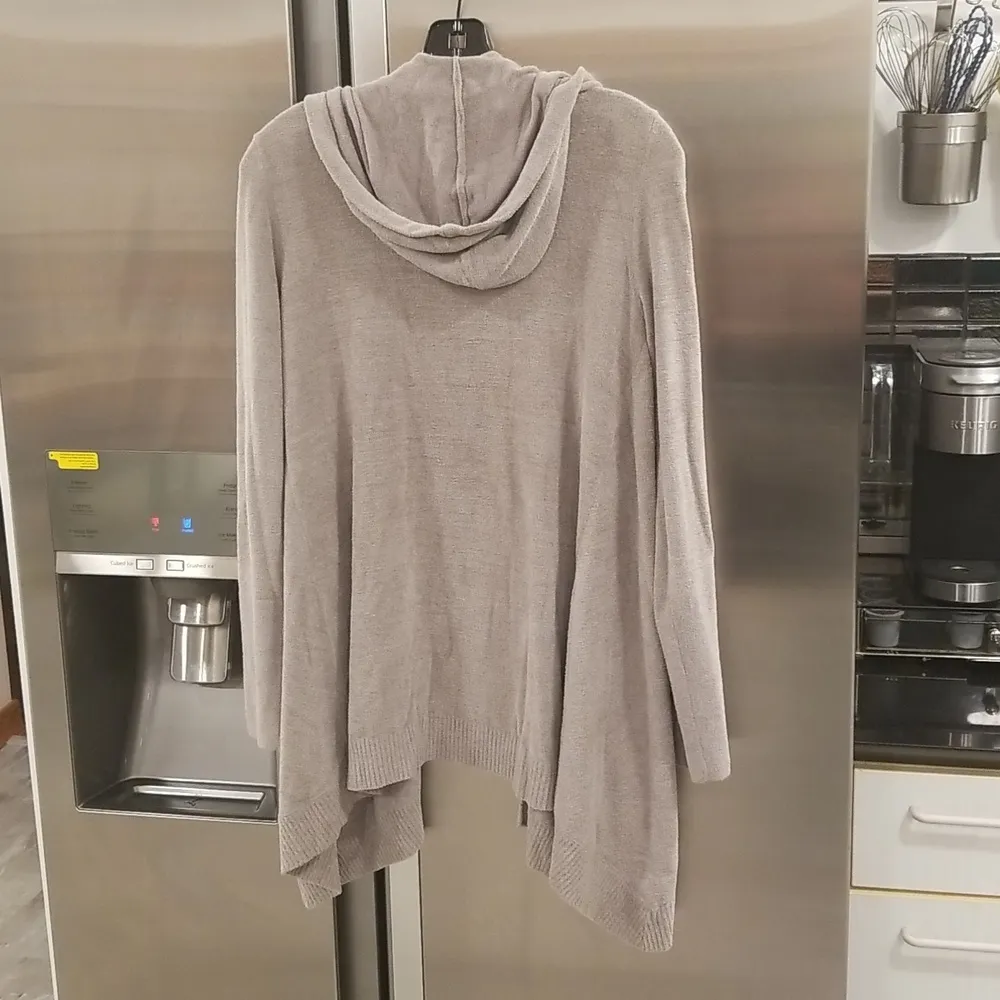 đź’•BAREFOOT DREAMSđź’• CozyChic Lite Seashore Hooded Cardigan ~ Pewter Grey XS NWT - Image 6