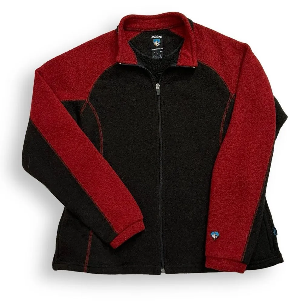 Kuhl Brown with Red Alpaca Full Zip Sweater Size Large - Image 13