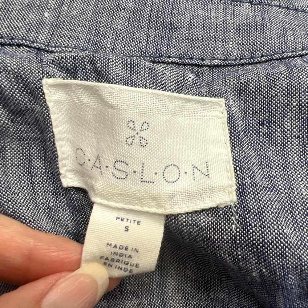 Caslon Blue Linen Blazer Preppy‎ Nautical Classic - Image 6